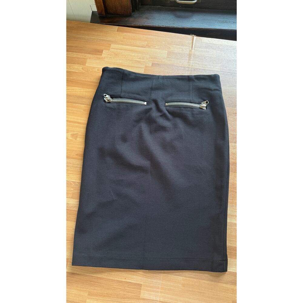 TAG Jeans Black Stretch Pencil Skirt with Silver Accent Zippers - Size 25 - Picture 5 of 15